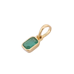 Bijoux fins faits à la main, pendentif de Solitaire émeraude naturelle 18K, pendentif de pierres précieuses en or jaune massif, vente en gros, cadeau d'anniversaire - Product Image 2