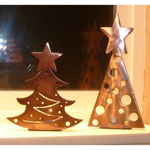 <b>Copper</b> Antiqui Custom Metal Design Christmas Design Tea Light <b>Holder</b> Handmade - Product Image 2