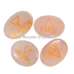 Conjunto de elementos de Reiki en forma de corazón, Cuarzo Rosa, Set de siete chakras, reiki - Product Image 1