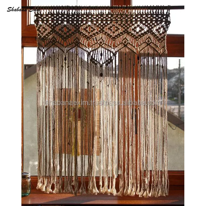 Macrame Tapestry Boho Large Doorway Curtains Handmade Macrame Curtain Room Divider Home Fashion