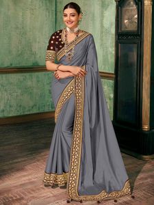 Chemisier Saree Prêt-à-porter Indien Sequence Work des Meilleurs Designers de Luxe Nouvelle Arrivée Vêtements Indiens et Pakistanais - Product Image 5