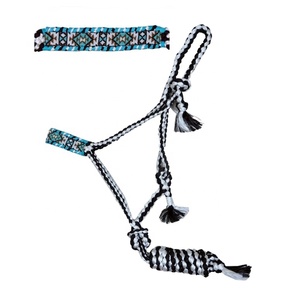 Top Trending Woven Black And White Nylon Mule Tape <b>Halter</b> With Beaded Nose Wholesale manufacturer - Product Image 1