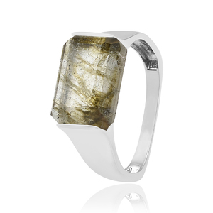 Styles élégants et charmants de bague en argent sterling 925 labradorite octogen pierres précieuses faites à la main - Product Image 2