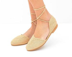 Ballerines vegan pour femmes, en raphia tressé fait main, pour un confort optimal - Product Image 1