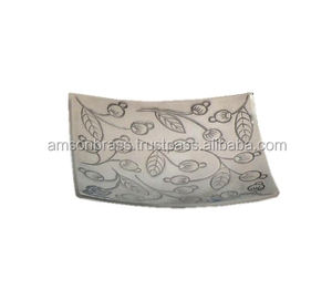 Plateau de service en relief et support pour plats de cuisine Plateau de service en métal en aluminium martelé Antique Food - Product Image 6