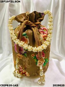 Stylish Multi-Color Floral Ladies Evening Bag <b>Wedding</b> Giveaway Potli Batwa/Batua Bag - Product Image 6