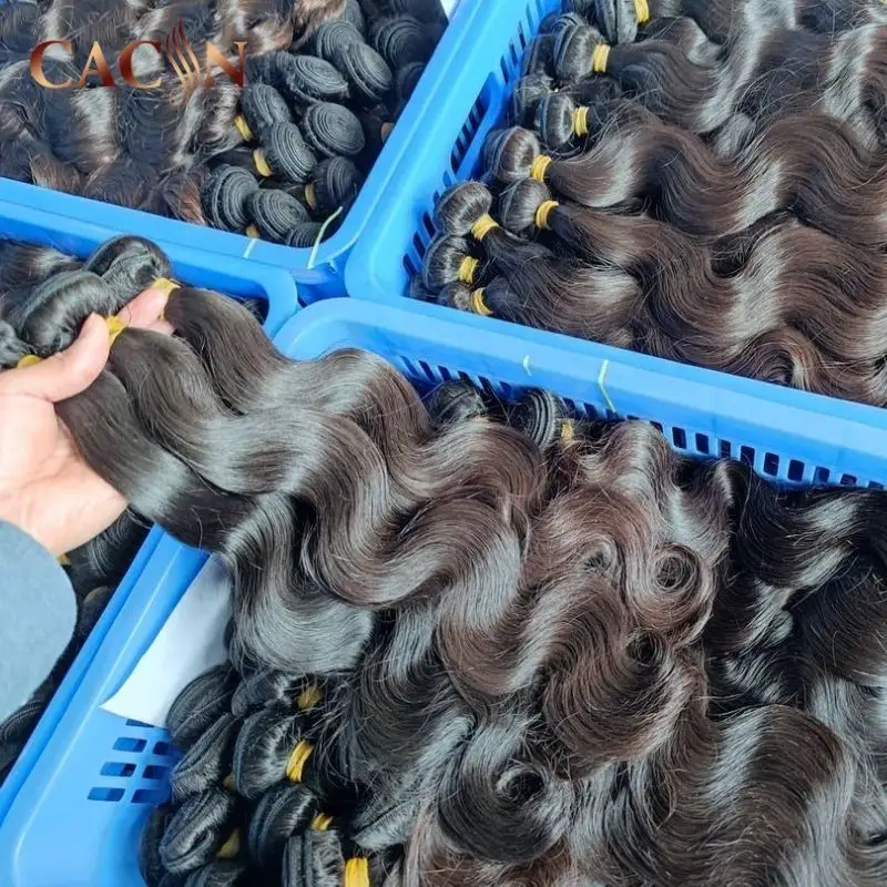 Raw virgin cuticle aligned hair extensions, CACIN blue band hair bundles, dropshipping raw hair vendors