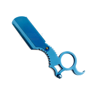 Logotipo personalizado Barber Straight Edge Matter Black Finger Insert Handle Salon Maquinilla de afeitar - Product Image 5