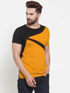 <b>Men's</b> <b>Slim</b> <b>Fit</b> Color Blocked T-<b>Shirt</b> With Geometric Pattern O-Neck Short Sleeve Casual Wear - Product Image 3