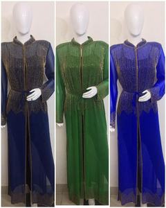 Vestido Abaya Dubái 2026 para Mujer, Mangas Largas, Cintura Alta, Bordado a Mano, Estilo Marroquí, Abertura Frontal, Tradicional Musulmán - Product Image 6