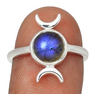 925 Sterling Silver Magnifique Labradorite Gemstone Anneaux Charme Argent ODM Fine Jewelry OEM Wholesale Birthstone Bezel Setting - Product Image 1