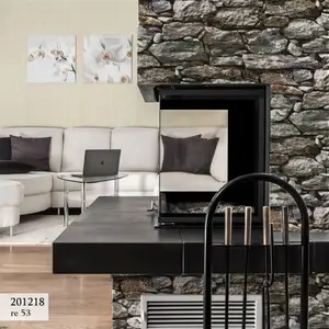 Stone Natural TV Wall Hotel Lobby Decoration Industrial Style Modern Design Mixed Material Living Room PVC WALLPAPER WALL PAPER