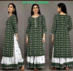 Plus belle usure coton rayonne tissu dames Kurtis indien femmes porter Readymade pas cher bas prix en gros Surat ApparelGarment - Product Image 5