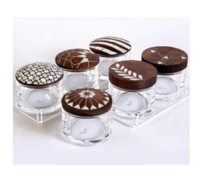 2026 ramadan Quà Tặng hiện đại Thiết kế độc đáo trang trí nội thất Acrylic lọ GỖ MẸ của Ngọc Trai Inlay Nắp <span class=keywords><strong>container</strong></span> cho món tráng miệng hộp lưu trữ - Product Image 4