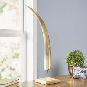 Base decorativa de madera de cuerno de vaca para vajilla Artículo decorativo para el hogar Hotel y Cuerno decorativo - Product Image 3