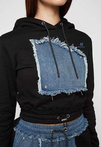 Survêtement pour femme en molleton de coton noir, coupe ajustée, uni, décontracté, longueur totale, fabrication Hawk Eye Sports (vérifié par PayPal) - Product Image 5