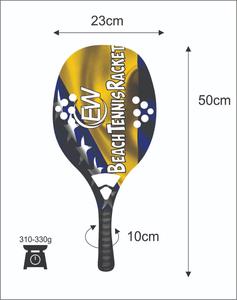 Raquettes de beach tennis avec face de 20 mm, poids de 310-330 g, longueur de 50 cm, poignée en carbone et filet en fibre de carbone - Product Image 2