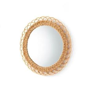 Modern Style Rattan Collection <b>Mirror</b> in Woven Rattan with Bronze Color Design Perfect for Decorative Wall <b>Hanging</b> - Product Image 1