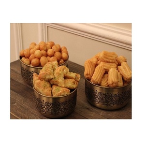 Juego de 2 tazones decorativos de aluminio de la más alta calidad, redondos, para servir postres, para uso doméstico y hotelero. - Product Image 2