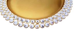 Simple Gold Plating Round Dinnerware Iron Charger <b>Plate</b> Safe <b>for</b> Daily Use and Wedding <b>Decorative</b> Dishes & <b>Plates</b> - Product Image 4