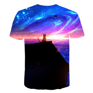 เสื้อยืดแขนสั้นสำหรับผู้ชายผ้าถักคุณภาพสูงพิมพ์ลาย3D แบบระเหิด - Product Image 2