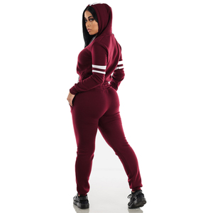 Survêtement en molleton de coton coupe ajustée pour femmes pull respirant vêtements de sport ensembles grande taille pour l'hiver à vendre - Product Image 5