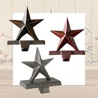 Metal Popular producto barato decoración del hogar Galvanizado Estrella Media Perchas gris corazón para la decoración de jardinería