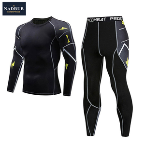 Camisetas de Manga Larga y Pantalones Deportivos de Poliéster/Nylon de Secado Rápido, Sin Costuras, para Hombre - Product Image 6