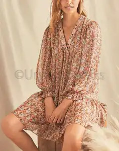 Vestido corto femenino informal de verano con estampado Digital, minivestido holgado para mujer, estampado Digital, estilo bohemio
