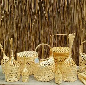 Boîtes en bambou tissées à la main avec couvercle pour emballage cadeau, boîte de rangement naturelle, OEM accepté, fabriqué au Vietnam - Product Image 3