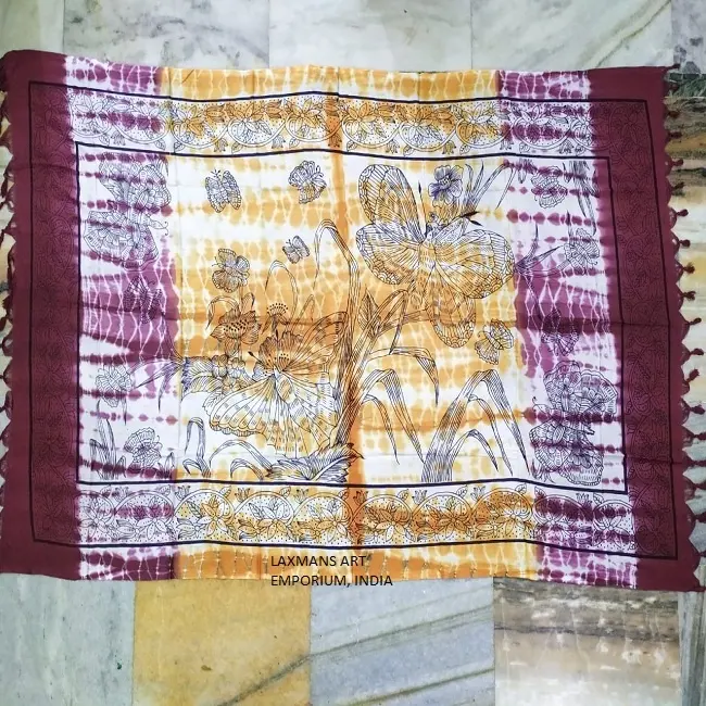 Endonezya tarzı batik baskılı viskon plaj pareo sarongs