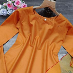 Kurti / Top Plazo / pantalon uni jaune orange tournesol avec dupatta en organza présenté par Royal Export - Product Image 6