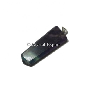Pendentif en forme de crayon en fluorite naturelle, collier de guérison en cristal pour la méditation Reiki, chakra, bijoux spirituels, cadeau - Product Image 1