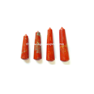 Gema de jaspe rojo, 16 varitas de masaje facetadas - Product Image 1