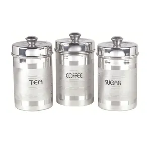 Boîtes de rangement avec couvercle hermétique en métal, contenants transparents en acier inoxydable pour café, thé, sucre, qualité alimentaire, 12 pièces