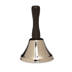 Juego de 2 Campanas de Mano Personalizadas en Latón, Color Plata y Dorado, con Mangos de Madera - Product Image 3