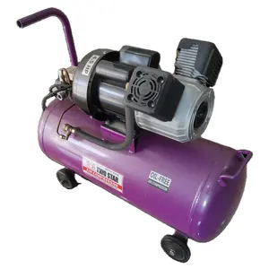 Nuovo lancio 220V alta qualità 4.5HP doppio pistone senza olio Mini compressore d'aria portatile serbatoio da 50 litri officina mobile