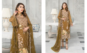 Pakistanaise Chic femmes robe en mousseline de soie Chic Style islamique fête costume Chic vêtements pour dames - Product Image 4