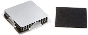 King International Cream <b>Coaster</b> <b>Set</b> Latest Design <b>with</b> Stainless Steel <b>Holder</b> Best Price for Hotel & Restaurant Use - Product Image 5
