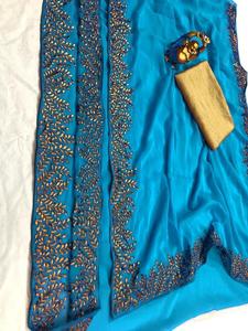 Basso Tasso di indiani Georgette Saree