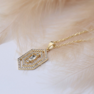 Collier à breloques en pierre de Zircon de forme Unique, Design géométrique à la mode, turc, fait à la main, vente en gros, bijoux en argent Sterling 925 - Product Image 4