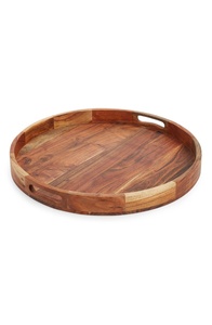 Plateau de service carré contemporain en bois de teck durable, sculpté à la main, thème géométrique, pour le petit-déjeuner, idéal pour la maison - Vente en gros - Product Image 2