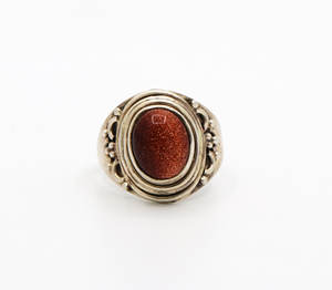 อัญมณีซันสโตนรูปไข่ธรรมชาติ 925 เครื่องประดับแหวนเงินแท้สําหรับผู้ค้าส่ง - Product Image 1