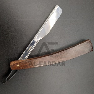 Cuchilla clásica recta de acero inoxidable para hombre, maquinilla de afeitar de seguridad para peluquero, Natural mango de madera, cabeza pivotante, 2 uds. - Product Image 4