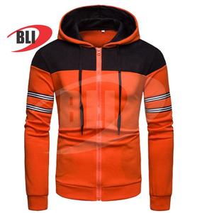 Sudaderas con capucha y cremallera para hombre con logotipo personalizado, ropa deportiva de forro polar de algodón, precio al por mayor, informal, manga larga, ajustada, uso regular - Product Image 5