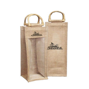 Sac à vin en Jute naturel, 20 pièces, tissu imprimé, haute qualité, Logo, à bas prix - Product Image 4