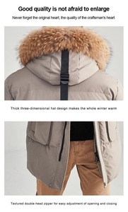 TANBOER personalizzato maschio oca bianca in piumino invernale taglie forti piumini da <span class=keywords><strong>uomo</strong></span> con cappuccio in pelliccia - Product Image 5