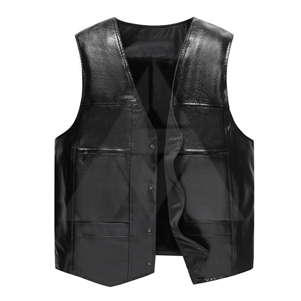 Genuine Leather Biker Motorcycle Vest、Motorbike Vest Made With 3ミリメートルThick Leather、Leather Motorbike Waistcoat