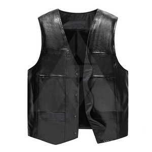 Genuine Leather Biker Motorcycle <b>Vest</b>, Motorbike <b>Vest</b> Made With 3 mm Thick Leather, Leather Motorbike <b>Waistcoat</b> - Product Image 1