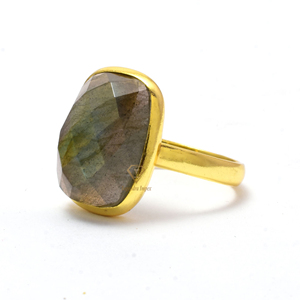 แหวนพลอยลาบราดอไรต์ธรรมชาติ925คลาสสิกเงินสเตอร์ลิง/ชุบทอง18K สำหรับวันครบรอบแต่งงานขายส่ง - Product Image 3
